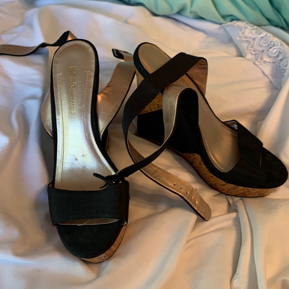 Black BCBG wedges
